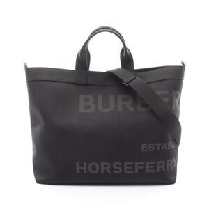 Burberry Horseferry Nylon Tote Bag Black Gray